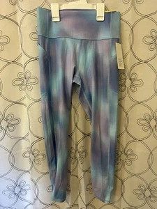 Girls Blue/purple High-rise Leggings-all In Motion Stash Pockets Size XL(14) - Picture 1 of 3