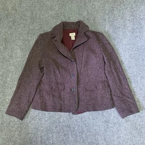 LL BEAN Jacket Womens Size Small Petite Blazer Lined Vintage Wool Silk Blend - Picture 1 of 8