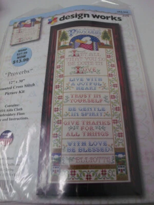 Design Works PROVERBS Counted Cross Stitch Kit 12" x 30" - Image 1 of 3
