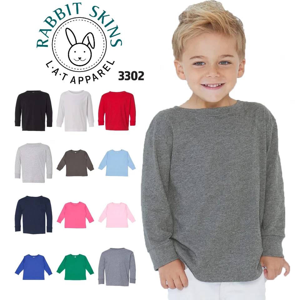 Rabbit Skins RS3302 Toddler Long Sleeve Fine Jersey Tee Stylish T-Shirt - Image 1 of 1