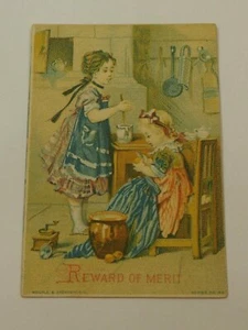 Victorian Trade Card - Reward Of Merit series 48 Wemple & Kronig N.Y. - Picture 1 of 4