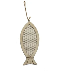Colgador decorativo decoración de ventana decoración de madera colgante marítimo decoración pescado primavera madera - Imagen 1 de 1