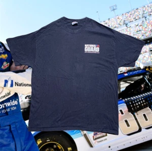 Dale Earnhardt Jr T Shirt Nascar National Guard Y2K Mens XL Black Preowned - Picture 1 of 4