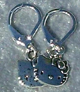1 par de joyas gatito gato gato conjunto pendientes bautizo niña peinado cerrado * - Imagen 1 de 2