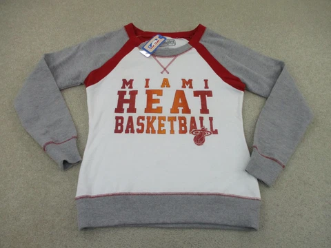 Miami Heat Sweater Women Medium White Red Basketball NBA Sweatshirt Ladies A53 * Cover