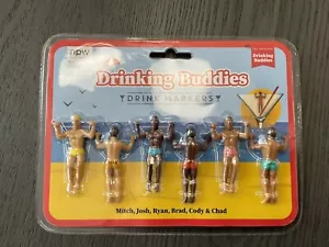 The Original Drinking Buddies Set di 6 marcatori per bevande ~ Nuovi sigillati - Foto 1 di 3
