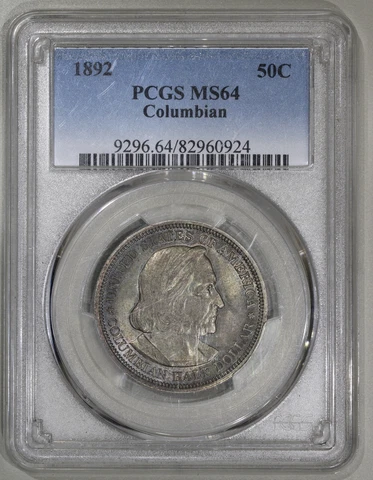 1892 (MS64) Columbian Commemorative Half Dollar 50c PCGS Graded Coin Commem Cover