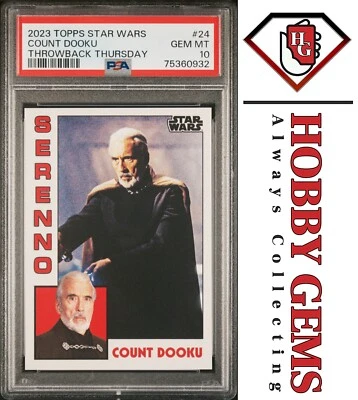 COUNT DOOKU PSA 10 2023 Topps Star Wars Throwback Thursday TBT #24 C2 - Image 1 of 2