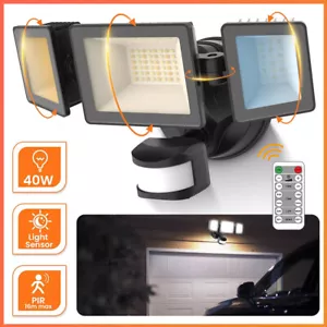 4000lm LED Security Wall Light 40W Dusk to Down Motion Sensor Flood Lamp IP66 - Picture 1 of 12