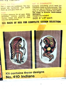 Vtg 1971 Pixie Plaques Indians Native American #410 Mosaic Glass Bead Kit NIB - Picture 1 of 7