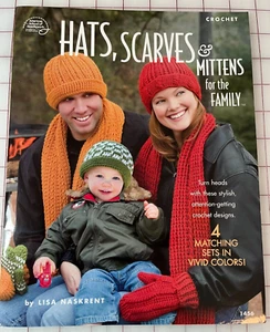 Am School of Needlework Crochet Booklet "Hats, Scarves & Mittens for the Family" - Picture 1 of 3
