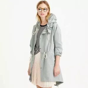 NEW WOMENS XS S J CREW FISHTAIL ANORAK VINTAGE MINT HOODED JACKET COAT - Picture 1 of 4