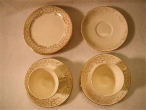 10 PIECE SERVING SET VINTAGE HOUSE OF ARDALE WARRANTED 22 KARAT GOLD USA - Picture 1 of 12