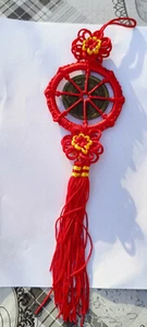 Chinese Good Knot Shui Wealth Luck Tassel Feng Prosperity Hanging Red Rope Coin - Picture 1 of 4