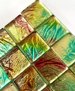 16pcs RAINBOW 🌈 Foil Mirror Clear Face glass mosaic tiles- Opaque 2x2cm - Picture 1 of 4