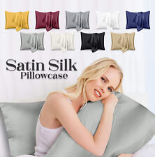 Pack 2 Soft 100% Satin Silk Pillowcase For Hair Pillow Covers Queen Standard