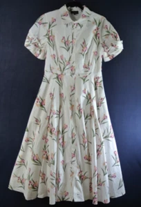 NEW, Ted Baker Floral Puff Sleeve Midi Shirtdress Size US 6 #MD355 - Picture 1 of 7