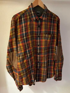 TODD SNYDER Hemd Herren Flanell LARGE Wollmischung Ellenbogen Patch Knopfleiste - Bild 1 von 15