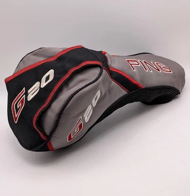 PING G20 Driver Head Cover Golf Club Gray Red Black Sleeve - Image 1 of 4
