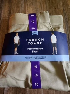 French Toast Boy's Khaki 2-Pack Performance Uniform Shorts:NEW IN PACKAGE:SZ 10 - Picture 1 of 3