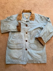 Vintage LL Bean Chore Coat Women's Quilted Barn Coat Blue Petite M - Picture 1 of 6