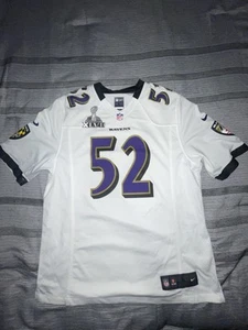 Ray Lewis Baltimore Ravens Super Bowl 47 Nike Elite Jersey Size 44 - Picture 1 of 5