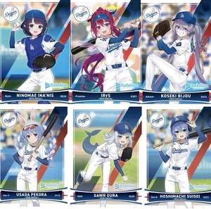 2024 & 2025 Dodgers Hololive Promo Cards GURA PEKORA BIJOU IRyS INA’NIS + more - Picture 1 of 3