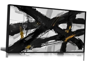 Framed Canvas Wall Art for Living Room Large Black and White Abstract Wall Art - Picture 1 of 7