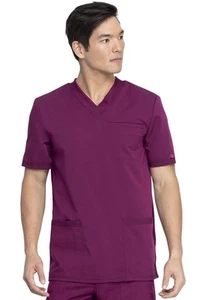 Dickies Balance Men's Men Scrubs Top V-Neck DK845, XL, Wine - Picture 1 of 8