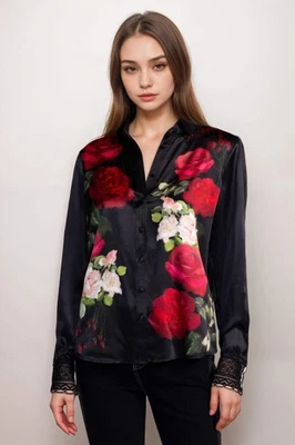 Johnny Was Jade Black Averi Button Down Blouse L19924-O - Image 1 of 4