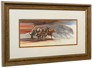 Bev Doolittle LOBOS DEL CUERVO - "WSS" - Donde habla el silencio - Enmarcado enmarañado - Imagen 1 de 1