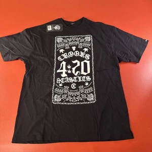 Crooks & Castles Men's T-Shirt 420 Short Sleeve Crewneck Tee in X-Large Black - Picture 1 of 9
