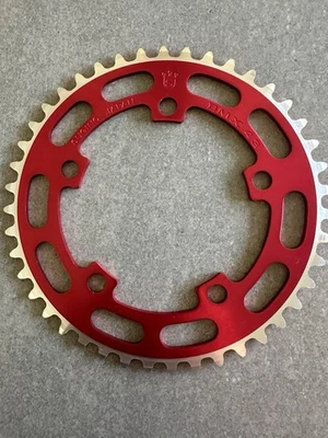 PLATO ROJO SUGERINO VINTAGE OLD SCHOOL BMX NOS 43 DIENTES 1984 Foto 1 de 3