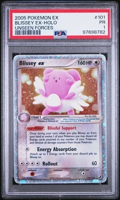 2005 POKEMON EX UNSEEN FORCES #101 BLISSEY EX-HOLO PSA 1 - Image 1 of 2
