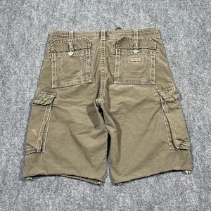 True Religion Shorts Herren 36 Grün Baggy Super T Cargo Grunge Kordelzug Military - Bild 1 von 15