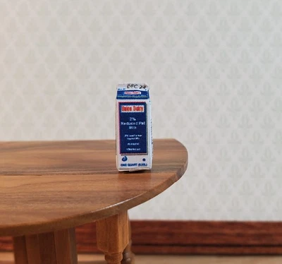 Dollhouse HALF SCALE Carton of Milk 1:24 Miniature Groceries - Image 1 of 3