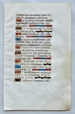 Medieval BoH ms.leaf,very fine vellum,13 gold initials on color,France,ca.1460. - Image 1 of 2