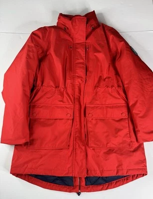 Women's Lands End Expedition Parka Coat Goose Down Red Large 14-16 *No Hood - Image 1 of 4