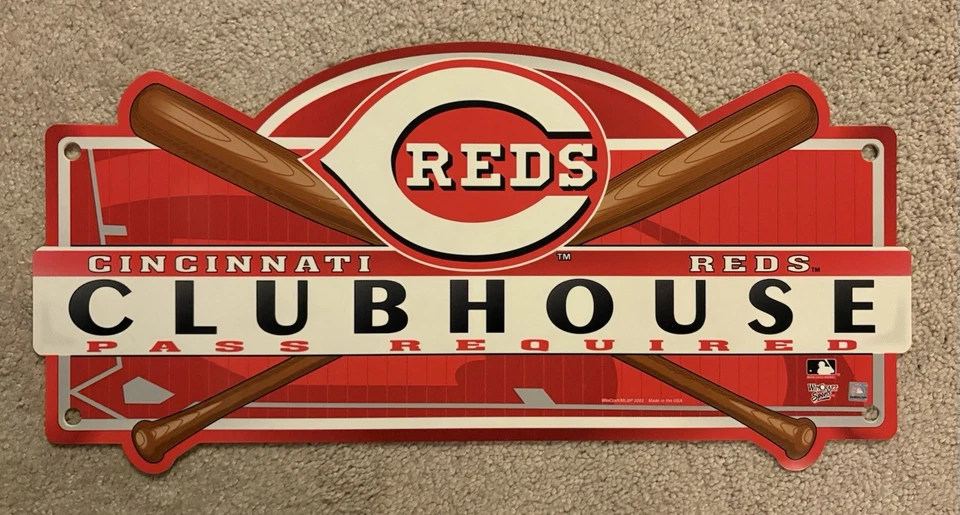 Cincinnati Reds Clubhouse Sign Wincraft Sign 18” X 8” - Image 1 of 1
