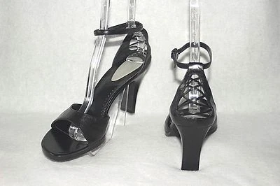 BISOU BISOU Sandals Black Nappa Leather Sexy Ankle St. "Zillion"  Sz 10 M *VG+++ - Image 1 of 4