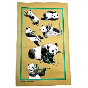 Tea Towel Playful Panda Bears Animal Kitchen Dish Cloth 100% Cotton Gift New - Picture 1 of 8
