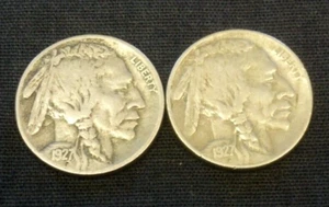 (2) 1927-S BUFFALO NICKELS BOTH VF. REDUCED 12/6/24 (2211) - Picture 1 of 2