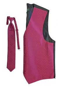 Men's Ralph Lauren Dark Azalea Tuxedo Vest & Tie Adjustable Fullback XL - Picture 1 of 2