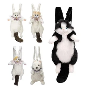 Cute Cat Doll Backpack Plush Bag Shoulder Bag Crossbody Backpack For Girls`,. - Picture 1 of 24