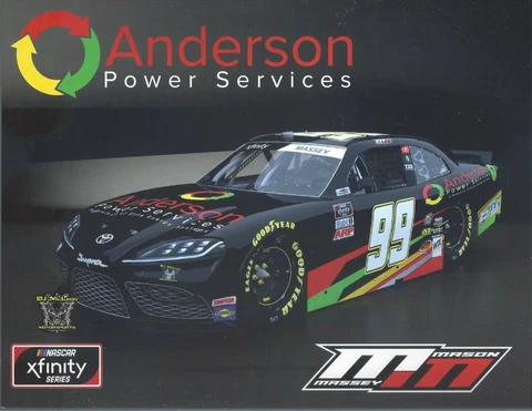 2021 MASON MASSEY "ANDERSON POWER SERVICE" #99 NASCAR XFINITY POSTCARD Cover