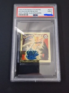 1999 Pokemon Stickers Bulbasaur/Pikachu GOLD PSA 9 - Bild 1 von 1