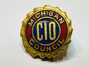 Vintage Michigan CIO Labor Union Congress of Industrial Organizations Screw Pin - Picture 1 of 3