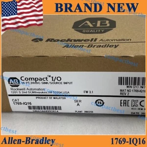 Allen Bradley 1769-IQ16 CompactLogix 16 Pt 24VDC D/I Module 1769IQ16 New Sealed - Picture 1 of 5