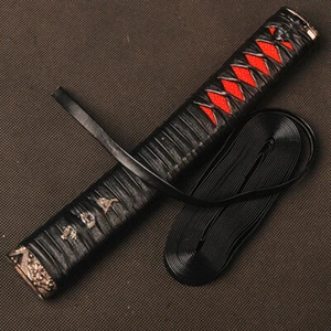  Black Synthetic Leather Ito Wrapping Cord For Japanese Sword Katana Tanto Tsuka - Picture 1 of 8
