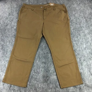 NEW Carhartt Jeans Womens 26 Plus Brown Khaki Crawford Pant Straight Rugged Flex - Picture 1 of 14